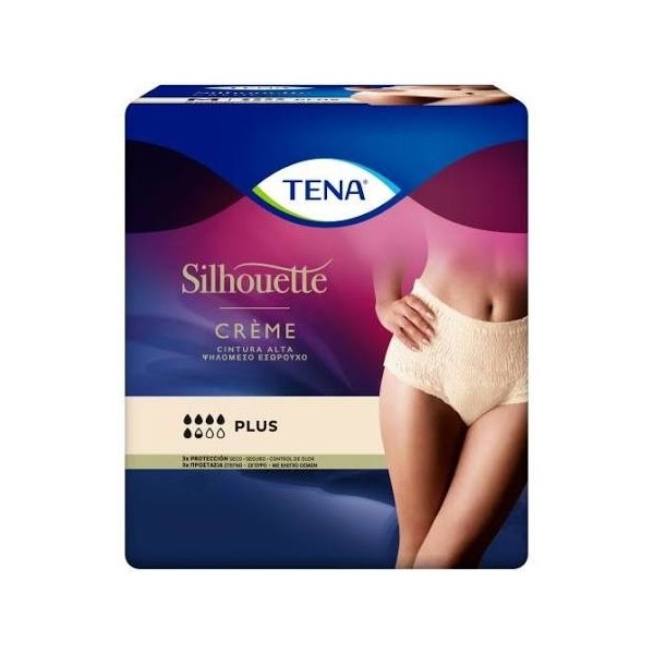 tena silhouette crema plus cintura alta talla m 9 unidades