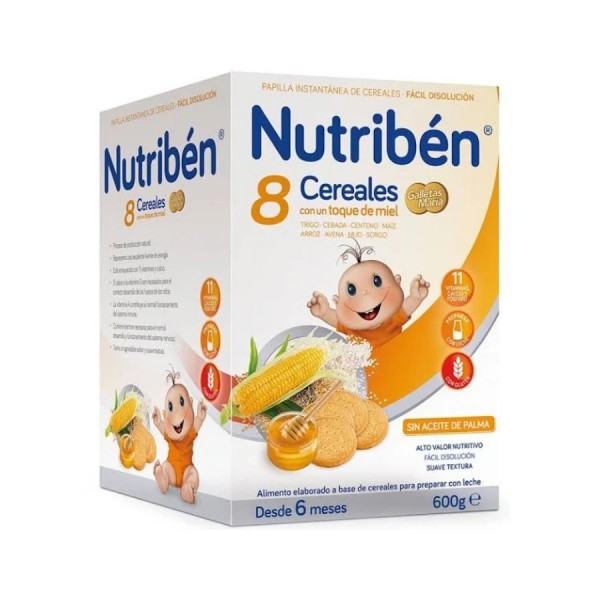 nutriben 8 cereales miel y galletas maria 600 g
