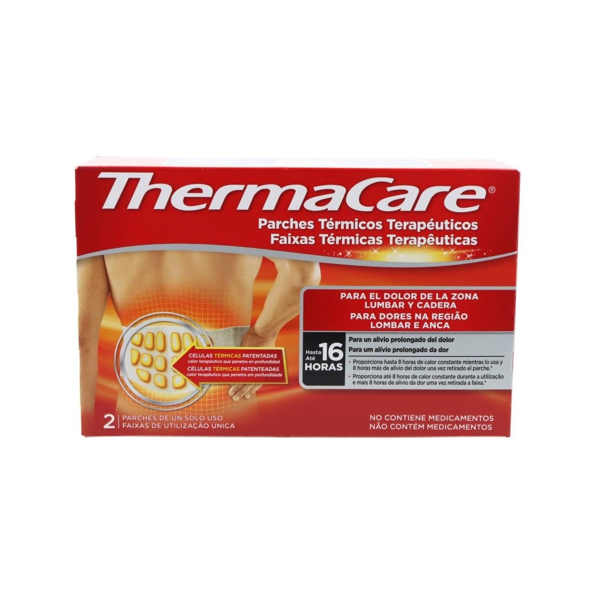 thermacare zona lumbar y cadera 2 parches