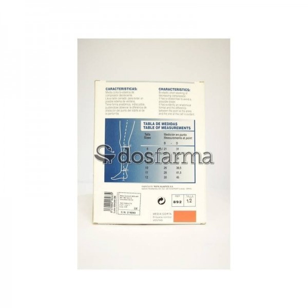 media corta compresion normal talla l medilast