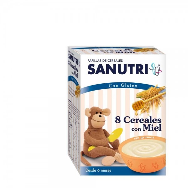 sanutri 8 cereales con miel 600 gr