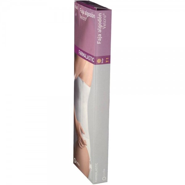 farmalastic faja algodon velcro beige talla 1
