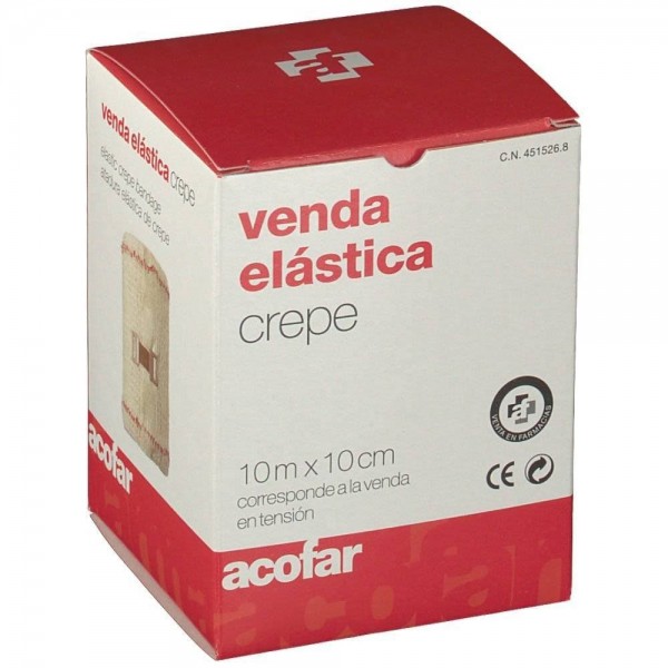 venda elastica crepe acofar 10 m x 10 cm