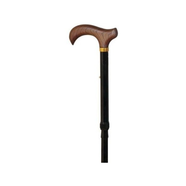 baston muletilla de aluminio plegable y regulable en altura color negro