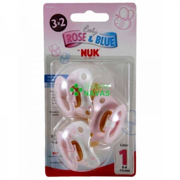 nuk chupete latex rose t1 3x2 unidades
