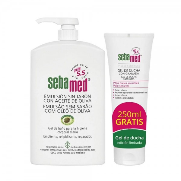 sebamed emulsion aceite de oliva 1l gel ducha con granada 250ml