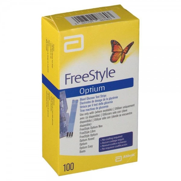 freestyle optium tiras reactivas de glucemia 100 uds
