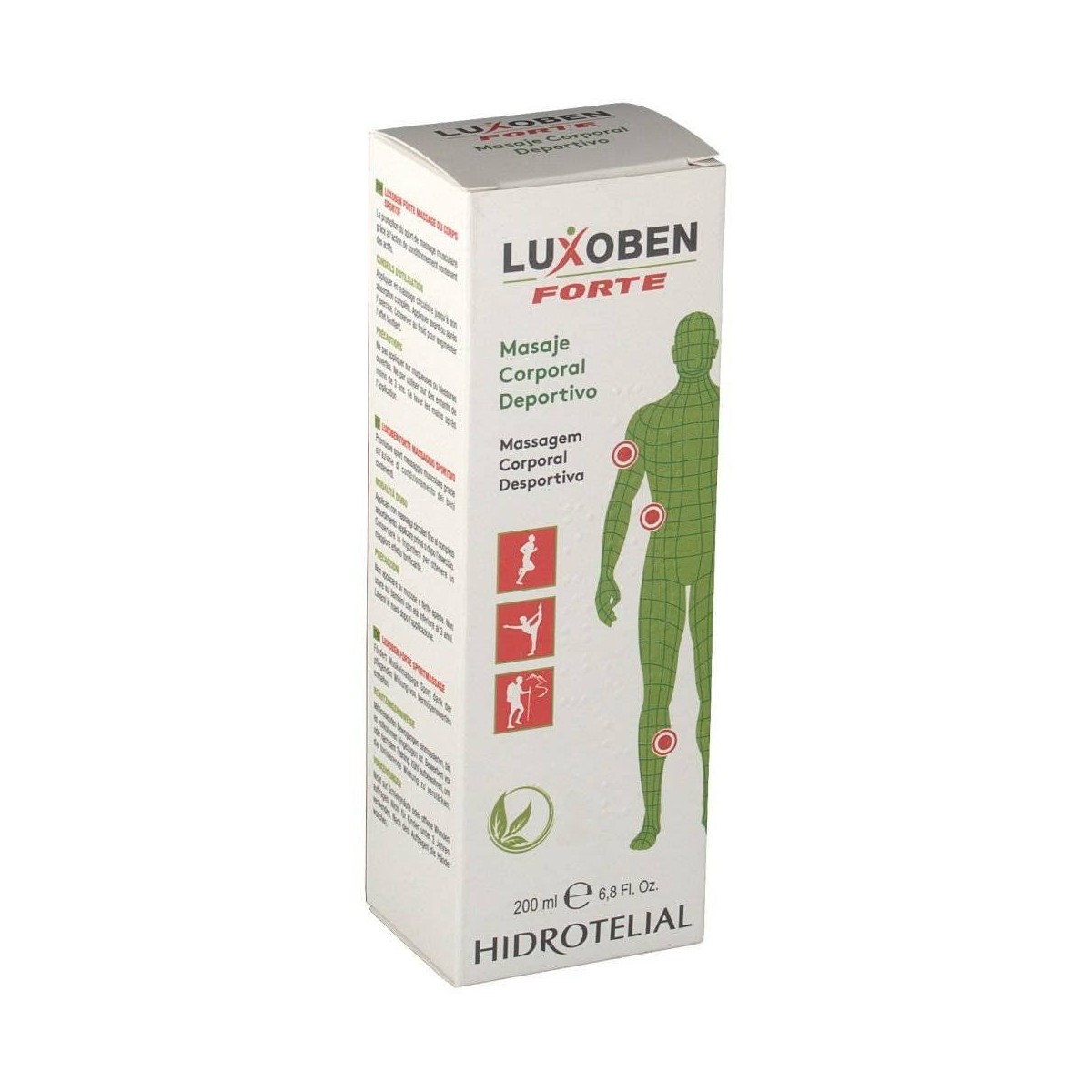 luxoben forte masaje corporal deportivo 200 ml hidrotelial