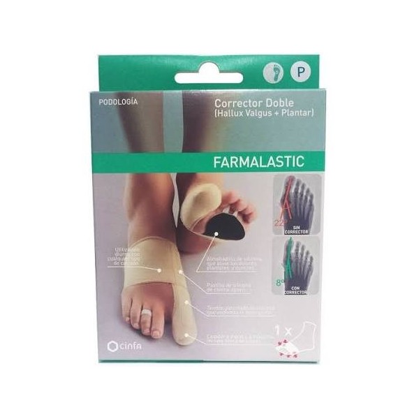 corrector doble juanetes y plantar farmalastic pie derecho t m