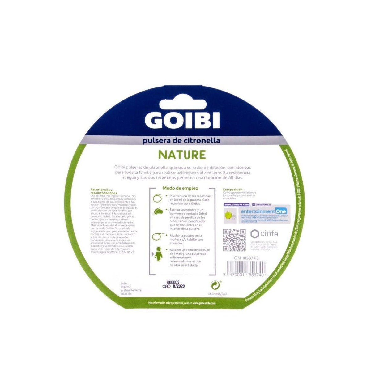 goibi nature pulsera de citronella pjmask