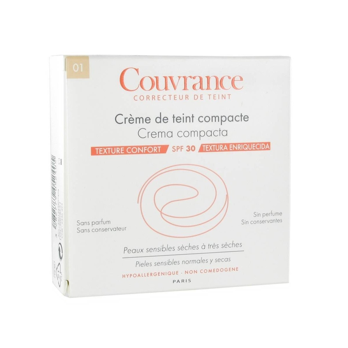 couvrance crema compacta confort porcelana avene
