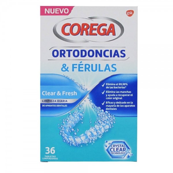 corega ortodoncias ferulas 36 tabletas limpiad