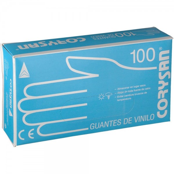 corysan guantes de vinilo talla m 100 unidades