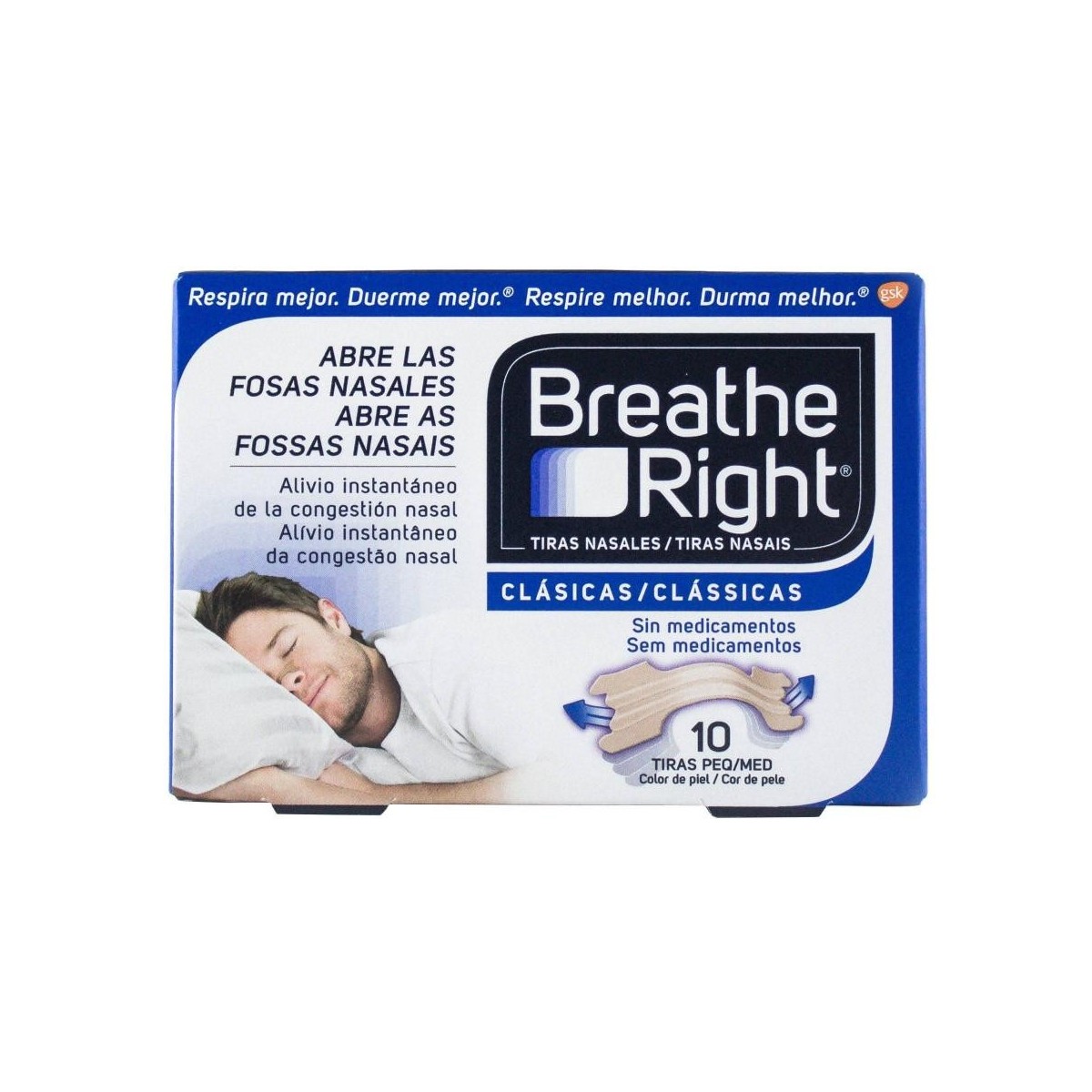 breathe right 10 tiras nasales clasicas medianas