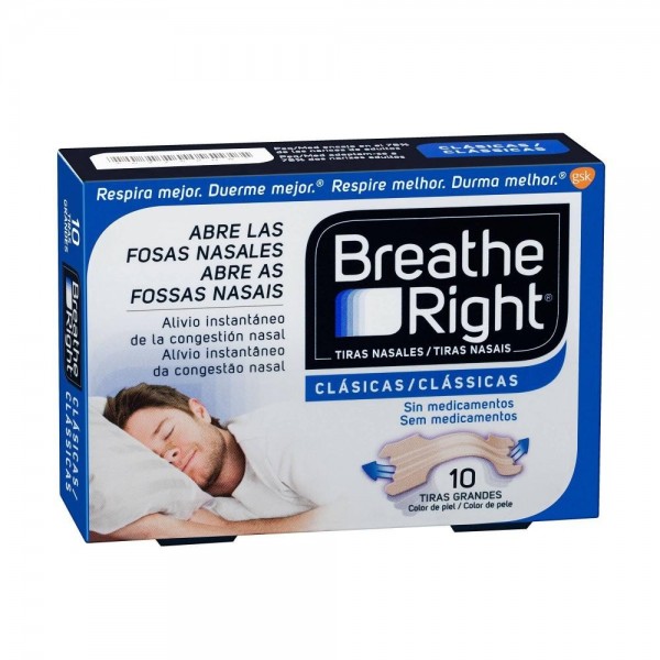 breathe right clasicas 10 tiras grandes