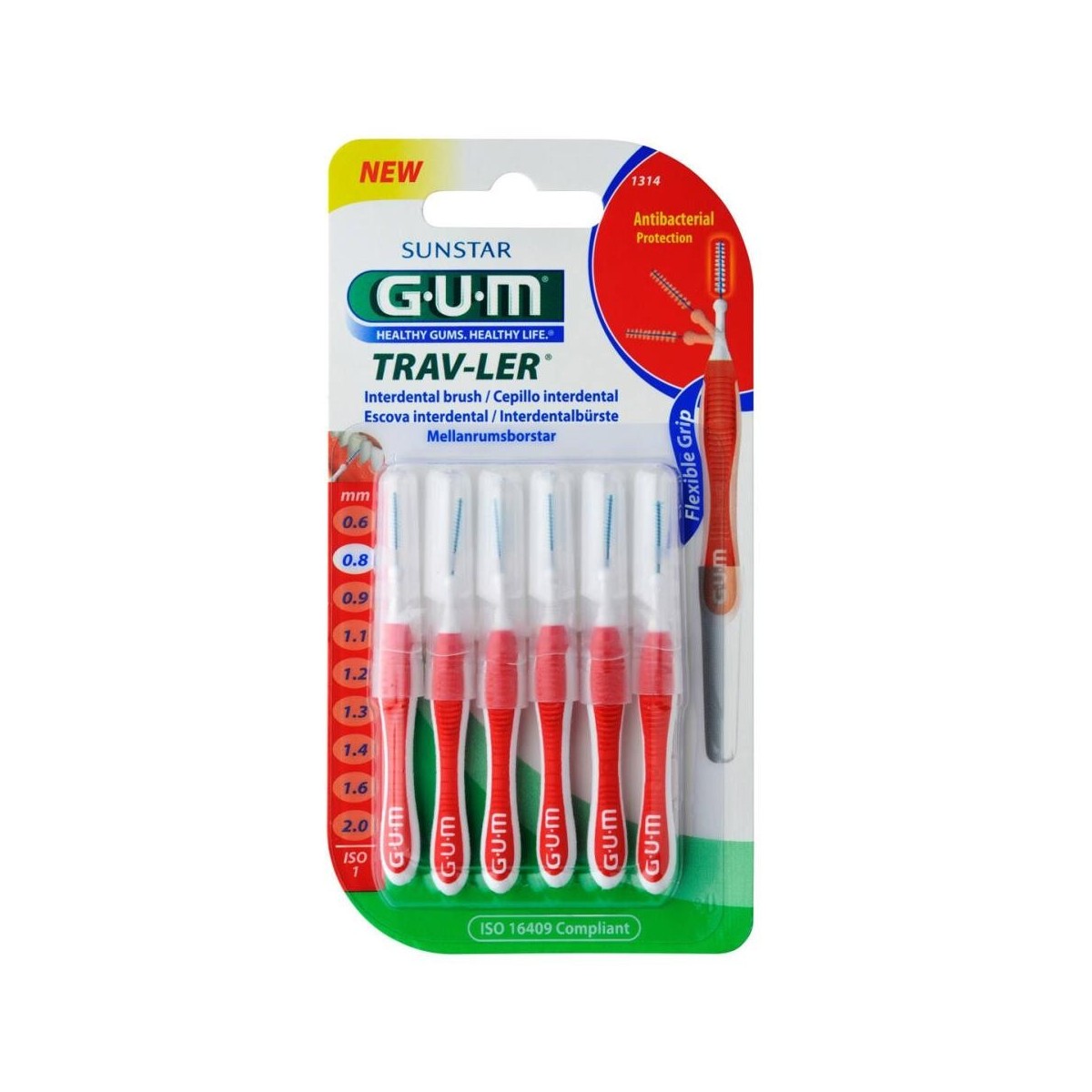 gum cepillo interdental trav ler 08 mm