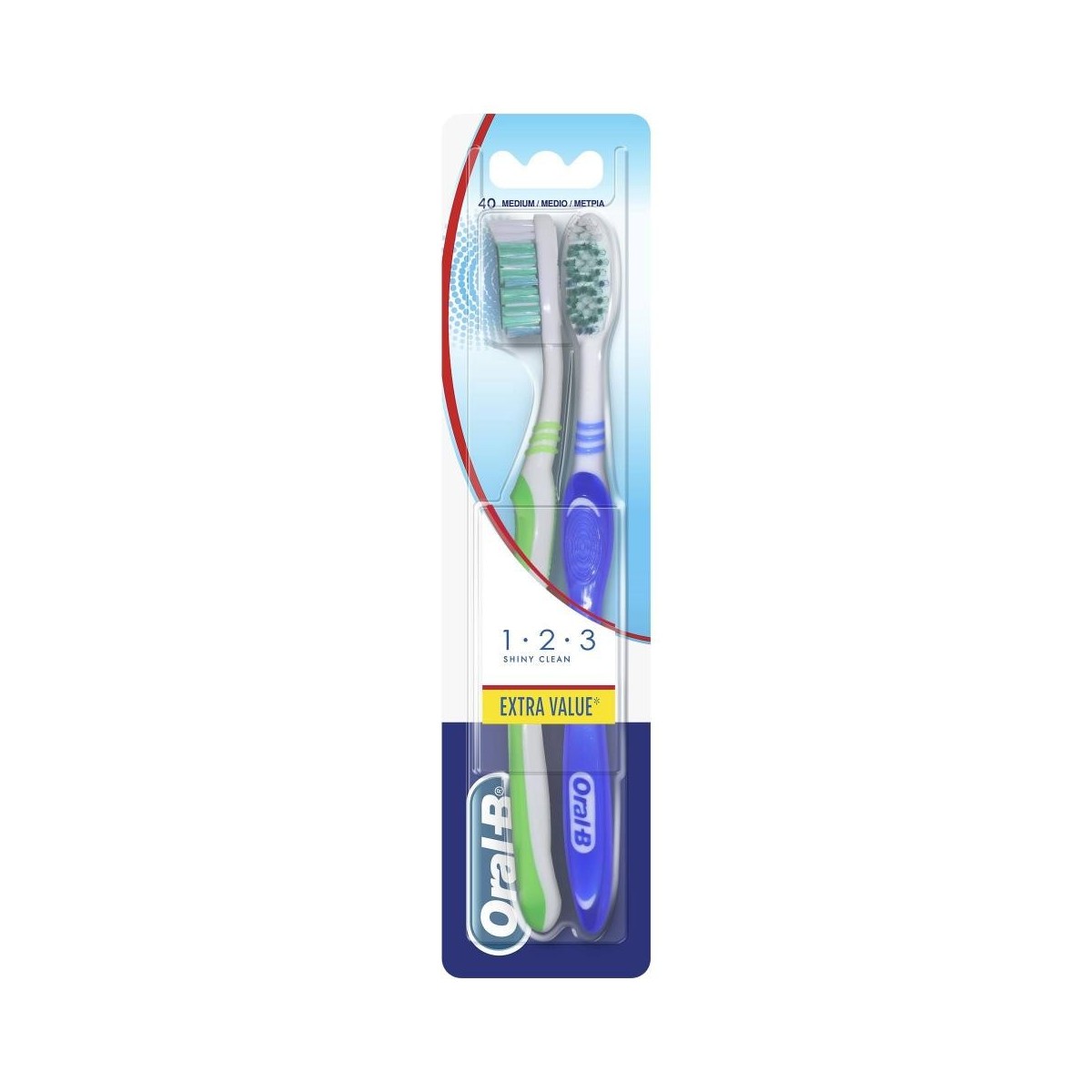 oral b cepillo shiny clean medio 2 u