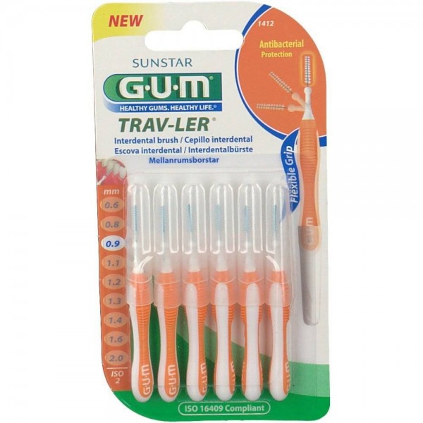 gum 1412 cepillo interdental trav ler 09mm