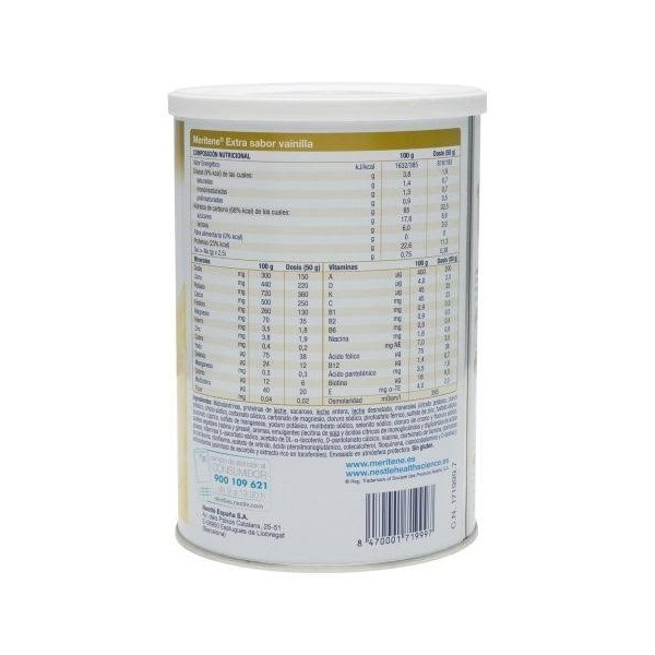 meritene extra 450 g vainilla